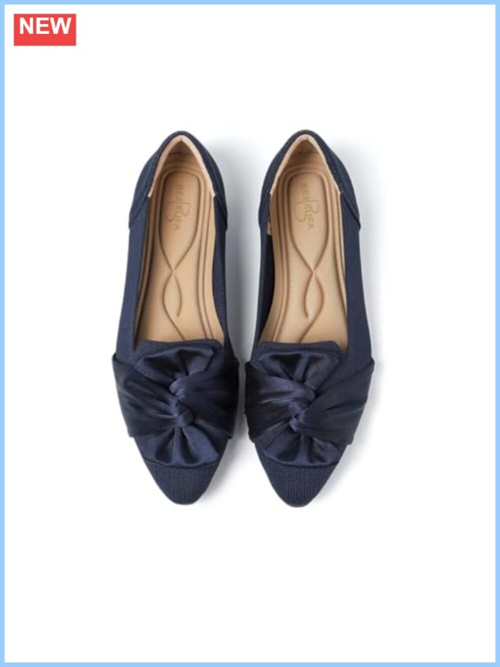 Women's Pointed Toe Knit Mary Jane Ballet Flats Slip-On Shoes